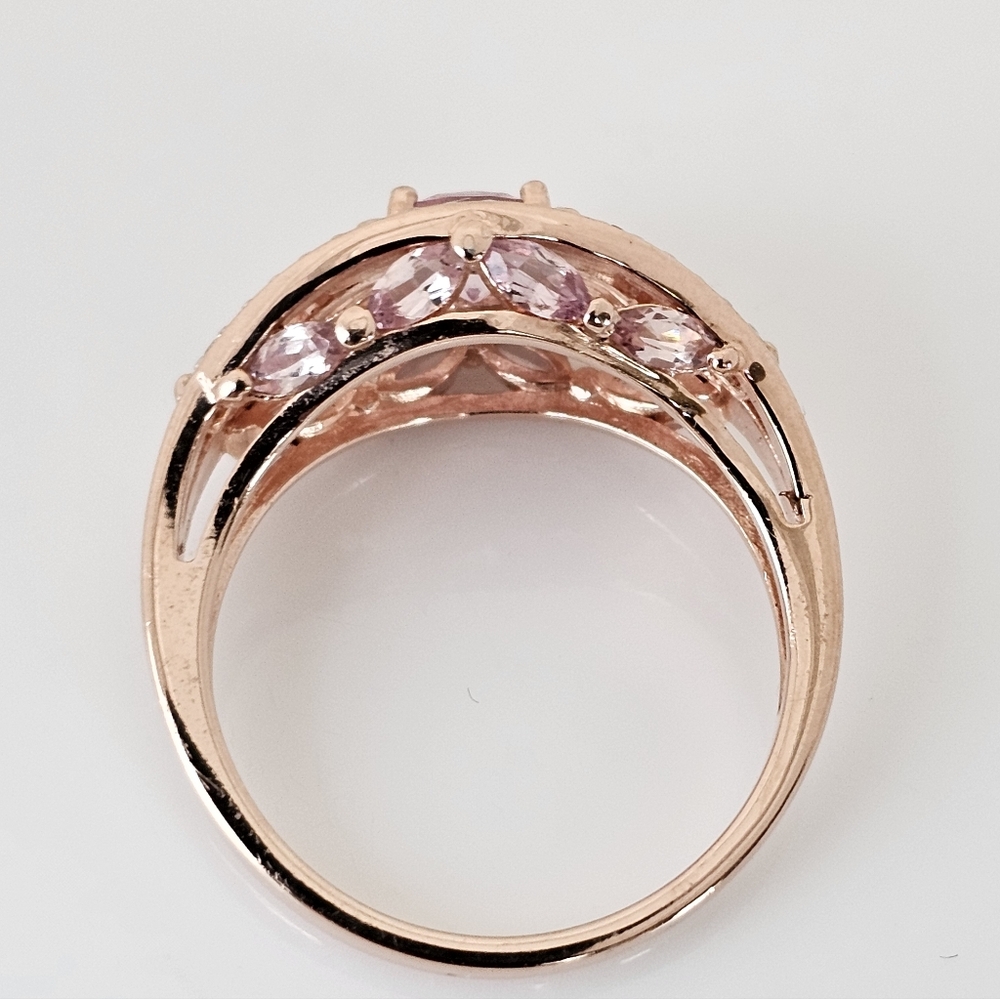 Natural Color Shift Garnet Ring 18K Rose Gold Vermeil Size 7.5! - Picture 4 of 8